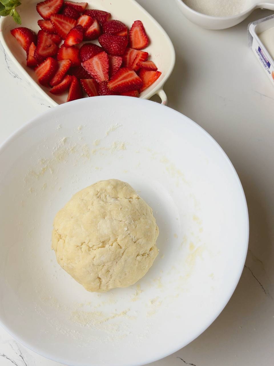 Formed dough ball before refrigeration