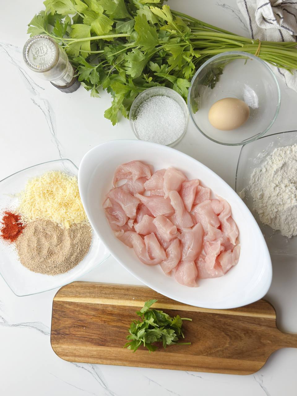 Ingredients for Crispy Baked Chicken Parmesan Nuggets