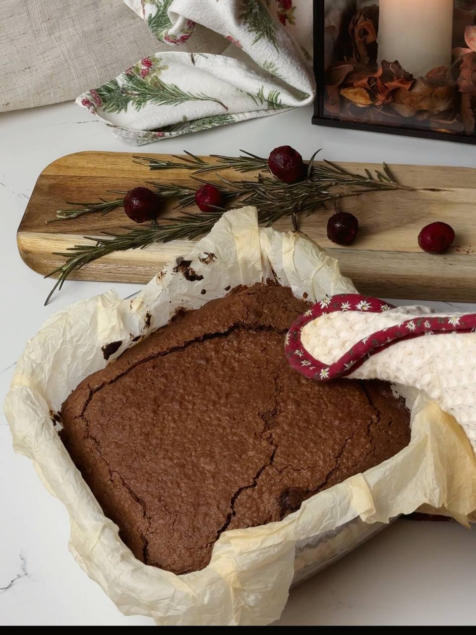 Freshly baked chocolate cream cheese cherry brownies