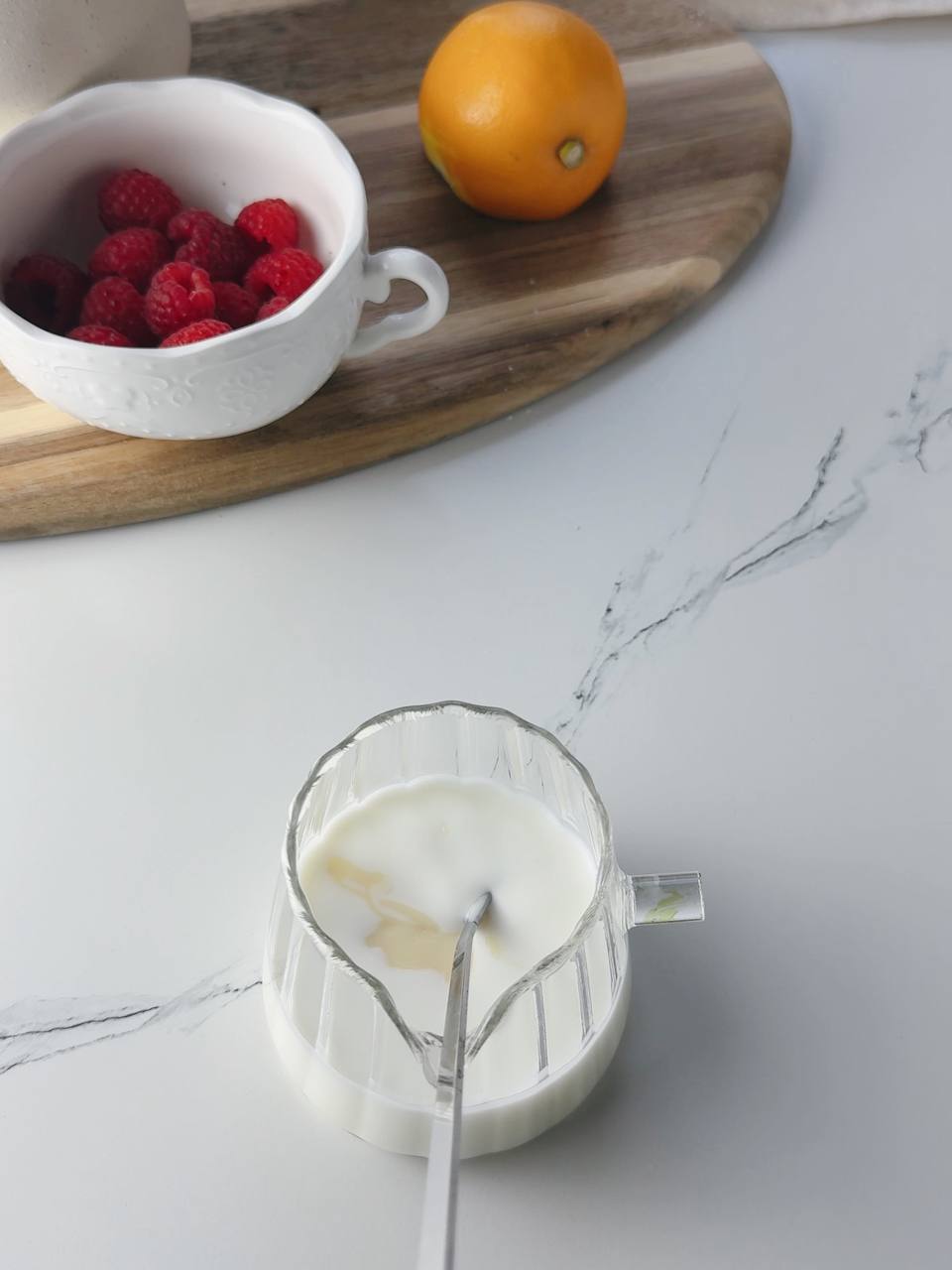 Creamy yogurt topping made with yogurt and condensed milk