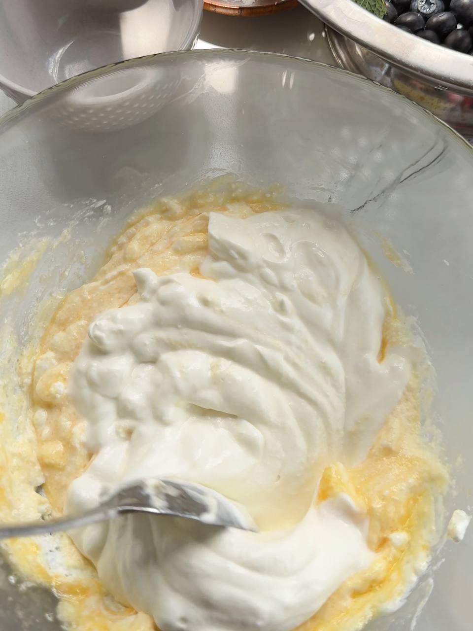 cottage cheese, sour cream, egg, and sugar for the filling