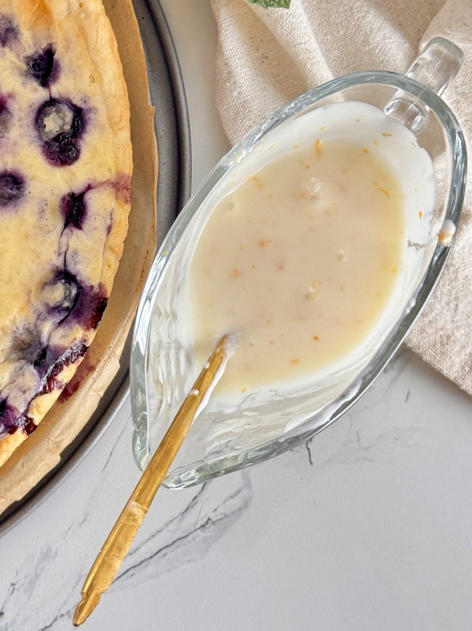 homemade lemon cream sauce for blueberry cottage cheese pie