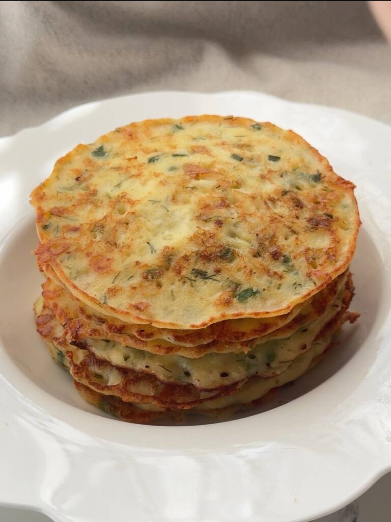 stack of warm gluten-free cottage cheese fritters