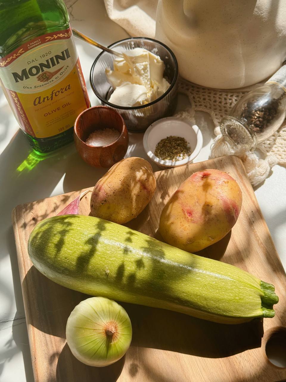 ingredients for cream cheese zucchini soup