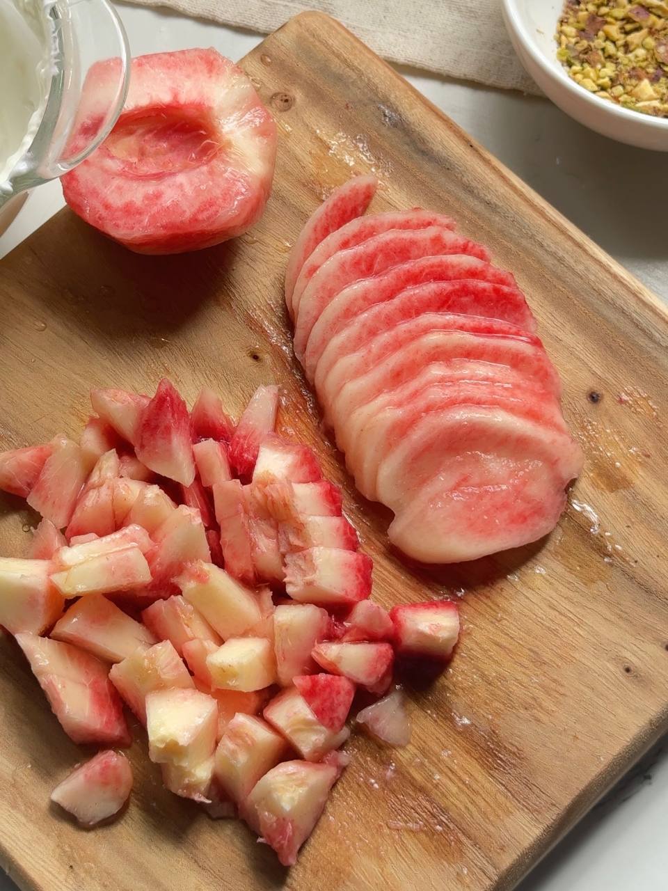 fresh peaches cut into small cubes