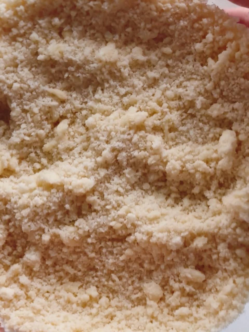 buttery crumble topping ready for the cake